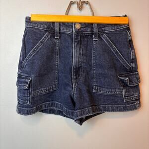 Hollister Ultra High Rise Mom Short 3" Inseam Size 1 Dark Wash Vintage Stretch